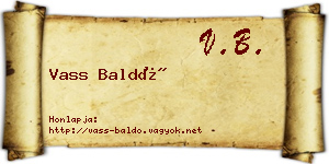 Vass Baldó névjegykártya
